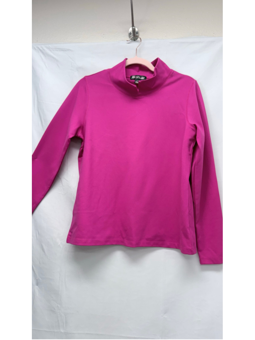 Women's Renuar Long Sleeve Mock Neck Tee in Pink, Size SP
